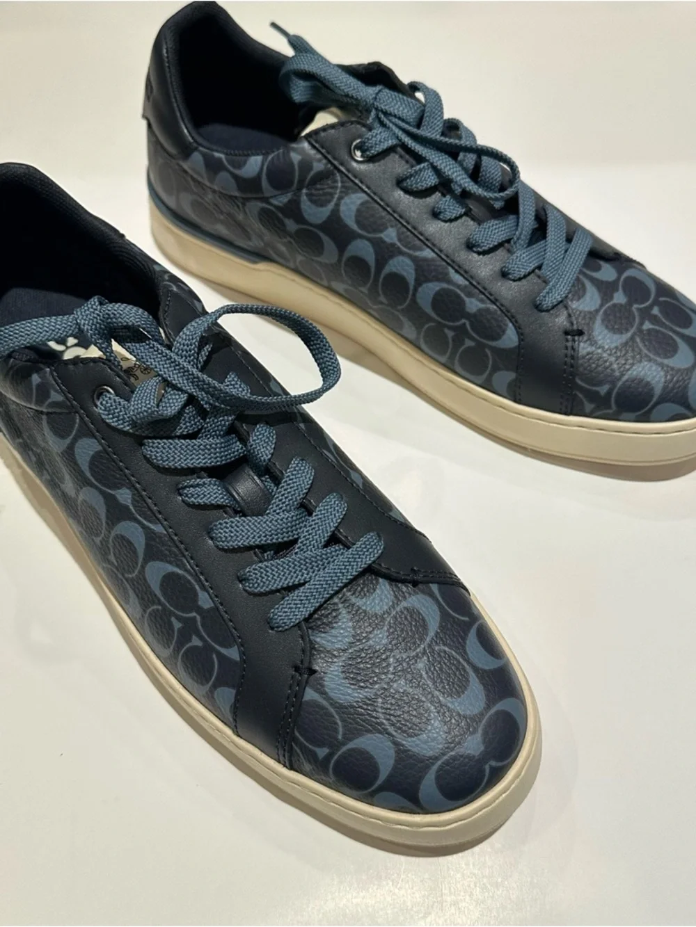 Coach Men's Midnight Navy Clip Signature Low-Top Sneakers - Picture 3 of 7